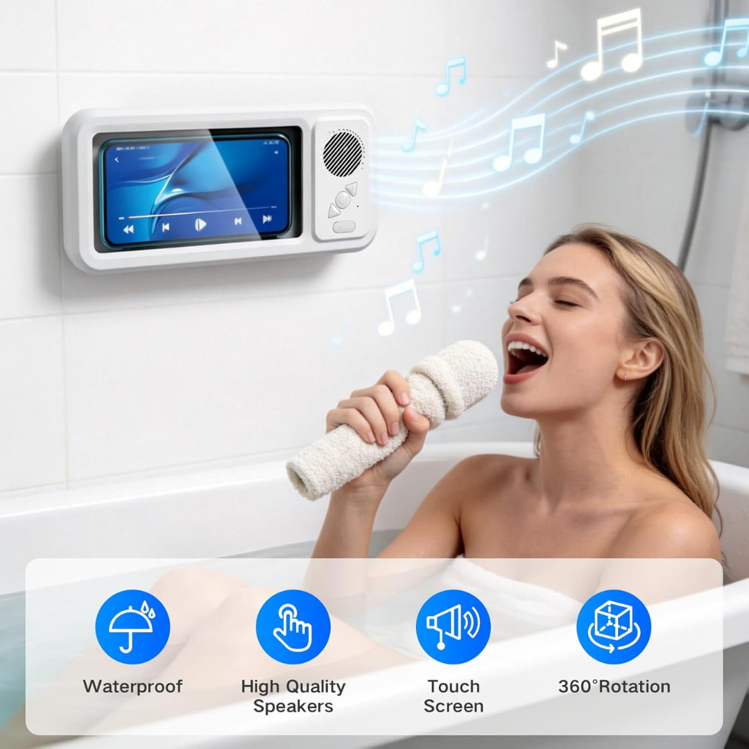 Soporte para ducha con altavoz Bluetooth Waterproof